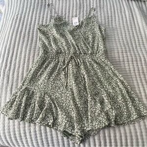 Trixxi Sage and White Leopard Romper